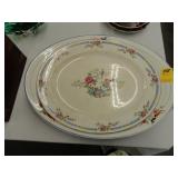 Large ironstone bird platter along with a smaller