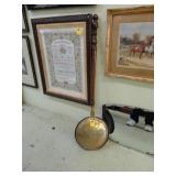 Victorian, brass, and copper bed warmer