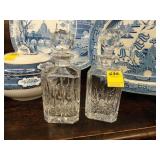Two heavy, cut crystal decanters