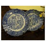 Pair of large, blue, and white, 19th Century,