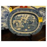 19th Century, comb back, Blue Willow ironstone