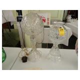 Two cut crystal dresser lamps