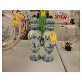 Pair of lidded Delft jars