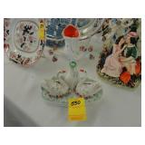Staffordshire spill vase in the form of swans