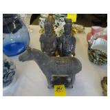 Chinese terra cotta horse and two figures