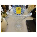Cut crystal basket vase