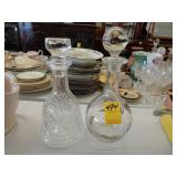 Two crystal decanters