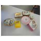 Six miniature porcelain boxes