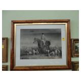 Large, 19th Century engraving of a hunt scene