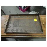 TOC, carved, mahogany tray, depicting serpents