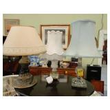 Three dresser lamps