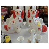 Pair of orange and white Arthur Wood,