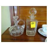 Two Edwardian, cut crystal decanters