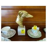 Bust of a dog, on a marble base