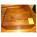 Petite, Victorian, inlaid, rosewood, desk box,