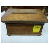 Sarcophagus shaped George IV oak, tea caddy
