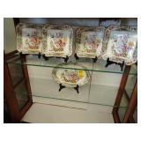 Five pieces of Spode dishes in Asiatic Pheasants