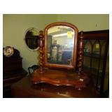 Mahogany, barley twist shaving mirror, ca. 1880