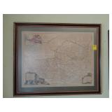 Georgian, framed map of the Bristol Chanel