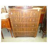Art Deco, mahogany, five drawer chest