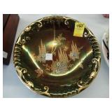 Crown Devon, hand decorated, floral dish