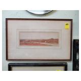 TOC rectangular watercolor of a hunt scene,