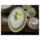 Set of pink banded, Royal Worchester china, ca.