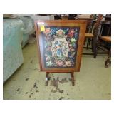 Folding, needlework, mahogany, fire screen, table