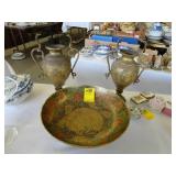 1920ï¿½s Eastern Indian brass bowl with a pair of