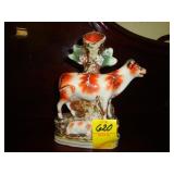 19th Century, Staffordshire cow spill vase