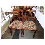 Two walnut, Edwardian, bedroom chairs