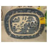 19th Century, Blue Willow, ironstone platter, ca.