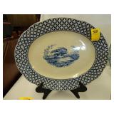 TOC blue and white, ironstone platter with