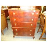 Five drawer, Queen Anne, mahogany chest