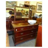 Two over two, mahogany, dressing chest, ca. 1925