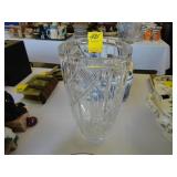 Large, heavy cut crystal vase