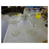 Pair of cut crystal compotes signed Webb