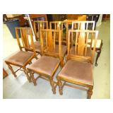 Set of six oak dining chairs that match the above
