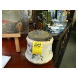 Edwardian, floral biscuit barrel