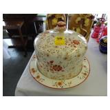 Victorian, orange, and white, ironstone cheese