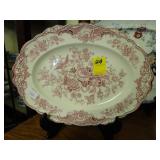Red and white, TOC, floral, ironstone platter in