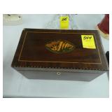 Georgian, inlaid, mahogany box with shell