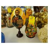 Russian egg of Christ Pantocrantor, along with
