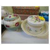 Nippon cracker jar, along with a bowl and another