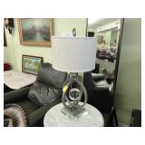 Grey and crystal, decorator lamp