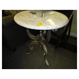 Metal and white, marble top table