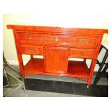 Chinese red, Thomasville, cocktail cabinet
