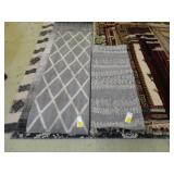 Two small grey wool runners