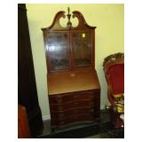 Serpentine, mahogany secretary