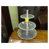 Three tired, aluminum cake stand